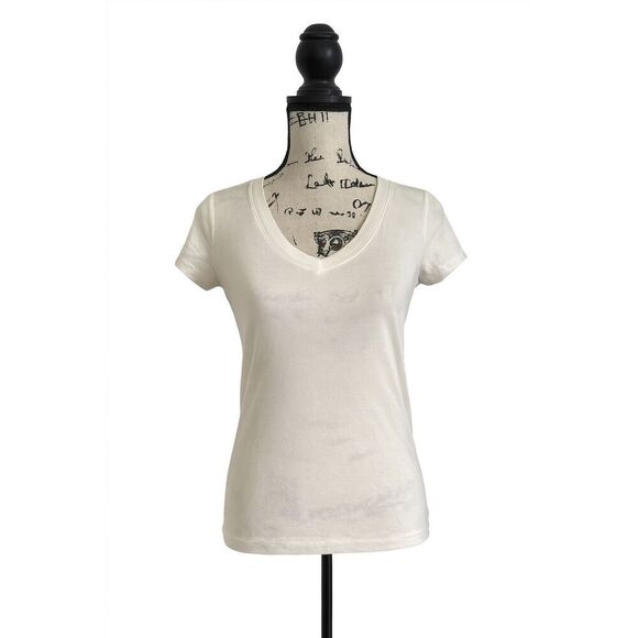 Zenana Women’s White Soft V-Neck Tee Shirt | Size Small | Casual Short Sleeve To - Picture 1 of 5